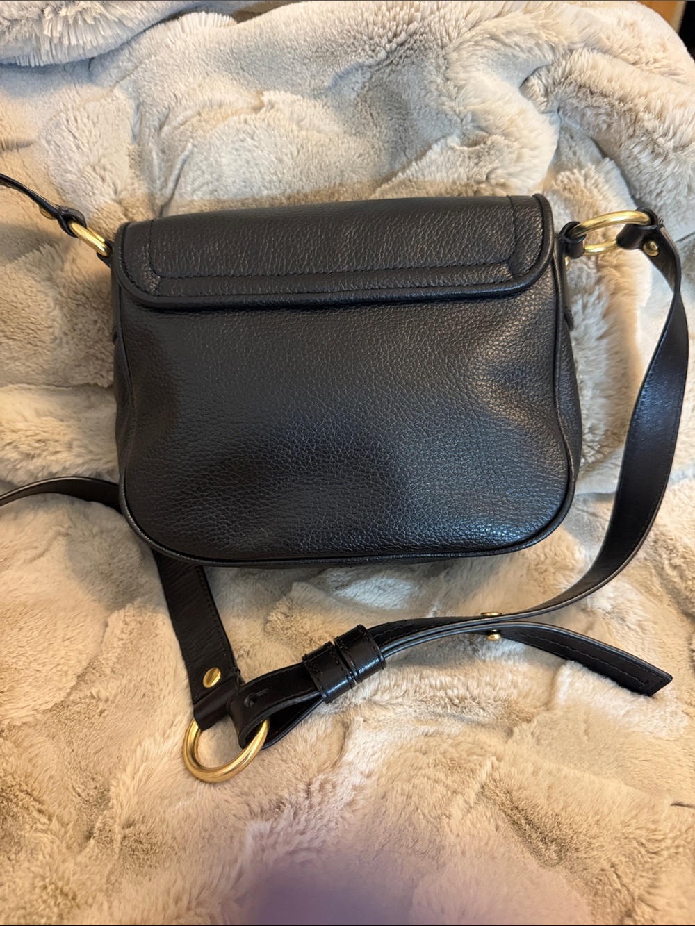 Michael Kors Black Leather Crossbody with Gold Chain Detail-Vintage Rare - Picture 3 of 9